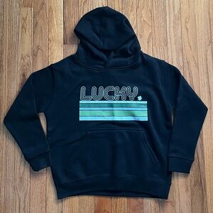 Live and Tell black hoodie sweatshirt “Lucky” Boys size M St Patrick’s Day Irish